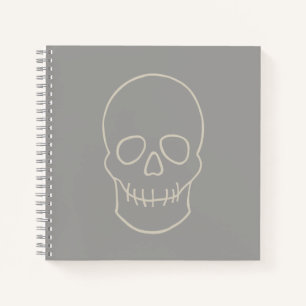 Skull - Ghost Grey and Bone White Notebook