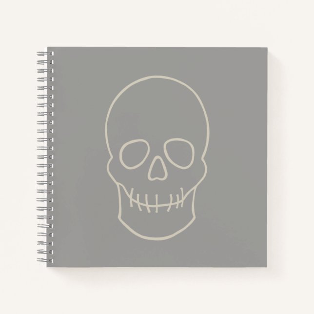 Skull - Ghost Grey and Bone White Notebook (Front)