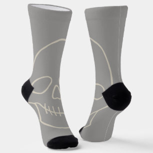 Skull - Ghost Grey and Bone White Socks