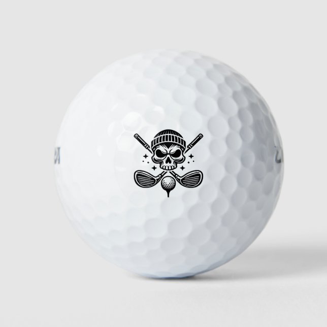 Skull Golf Balls, Golfing skull Golf Balls (Front)