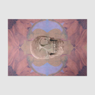 Skull Gothic Floral Blush Pink Beige Vintage Tissue Paper