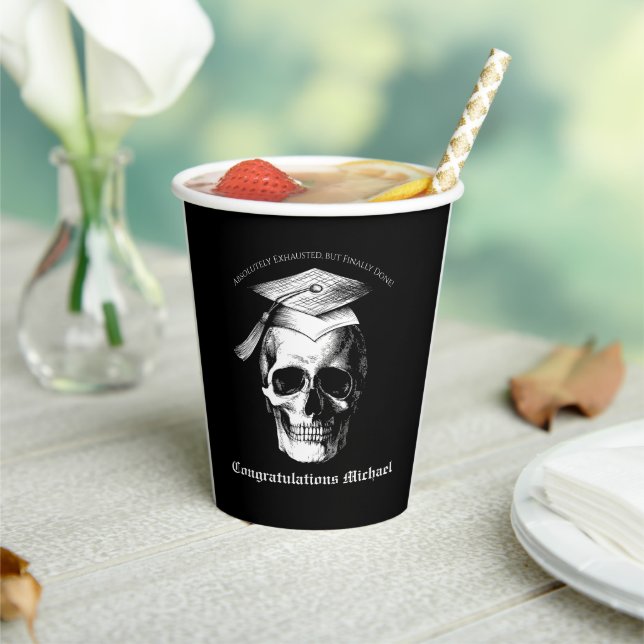Skull Gothic Graduation Party Radiology Paper Cups (Insitu)