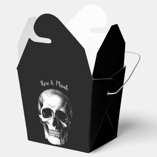Skull Gothic Halloween Wedding Favour Boxes (Opened)