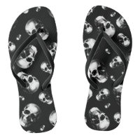 Skull Gothic Halloween Wedding Flip-Flops