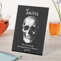 Skull Gothic Wedding Favours Sign