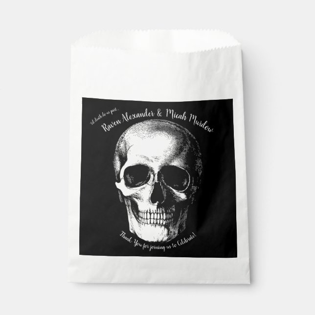 Skull Gothic Wedding Invitation Favour Bags (Front)