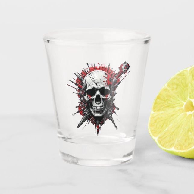 Skull Graffiti Shot Glass  (Front)