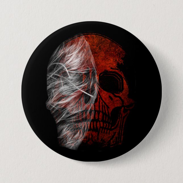 SKULL GRAPHIC HALLOWEEN GIFT DESIGN 7.5 CM ROUND BADGE (Front)