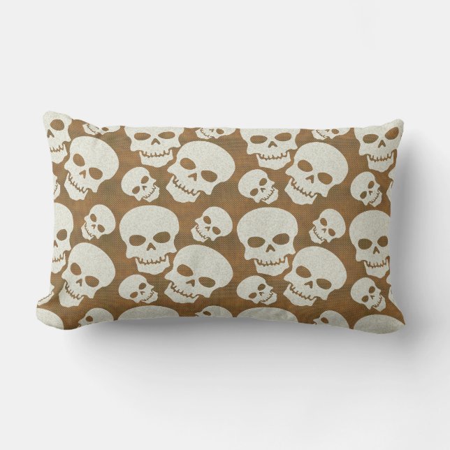Skull Graphic Pattern Design Lumbar Cushion (Front)
