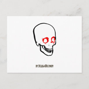 Skull Graphic White Postcard