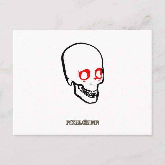 Skull Graphic White Postcard (Front)