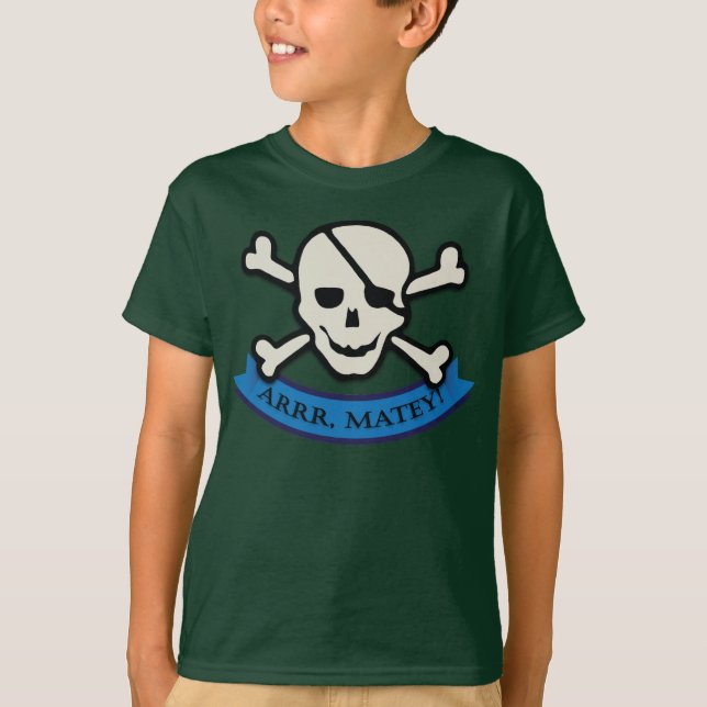 Skull - Green Kids' Basic Hanes Tagless T-Shirt (Front)