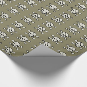Skull - Grey Glossy Wrapping Paper, 30" x 15' Paper