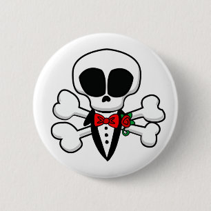 Skull Groom Fully Customisable 6 Cm Round Badge