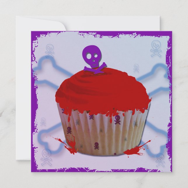 Skull Grunge Cupcake Notecards (Front)