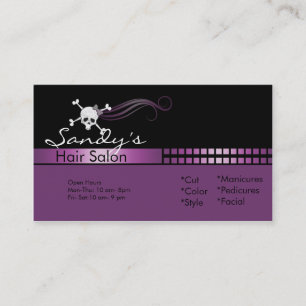 skull hair salon business card