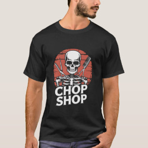 Skull Hairdresser Chop Shop Barber Skeleton Hair S T-Shirt