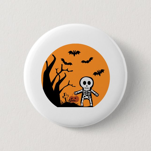 skull Halloween          6 Cm Round Badge (Front)