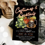 Skull Halloween Cocktails & Costumes Party  Invitation<br><div class="desc">Skull Halloween Cocktails & Costumes Party Invitation</div>