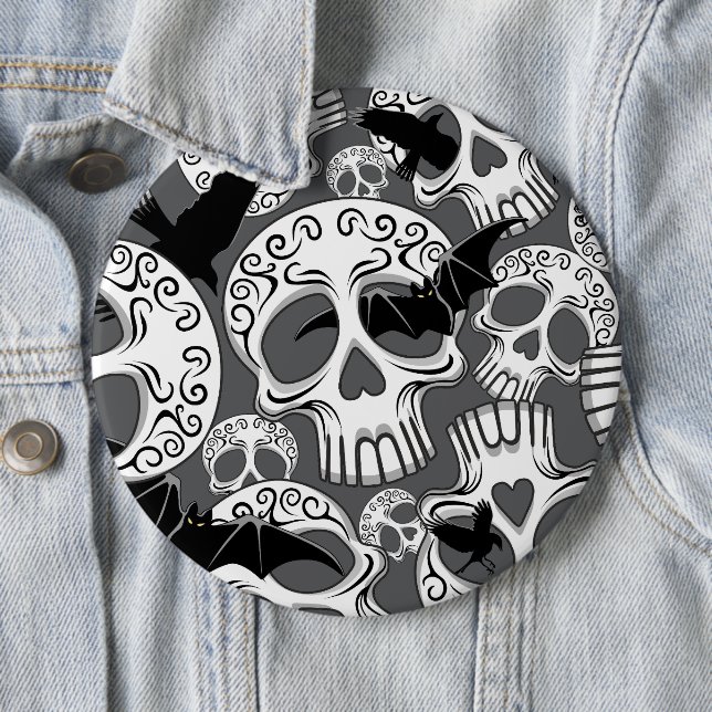 Skull Halloween Decorative Calaveras 6 Cm Round Badge (In Situ)