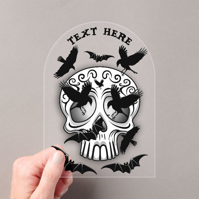 Skull Halloween Decorative Calaveras Acrylic Invitations (Insitu (Handheld))