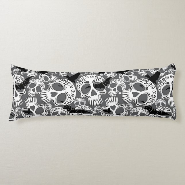 Skull Halloween Decorative Calaveras Body Cushion (Front)
