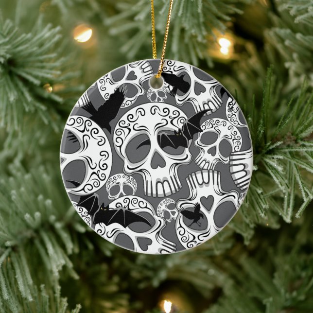 Skull Halloween Decorative Calaveras Ceramic Tree Decoration (Tree)
