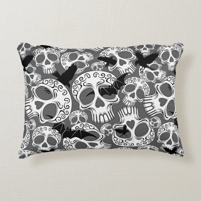 Skull Halloween Decorative Calaveras Decorative Cushion (Front)