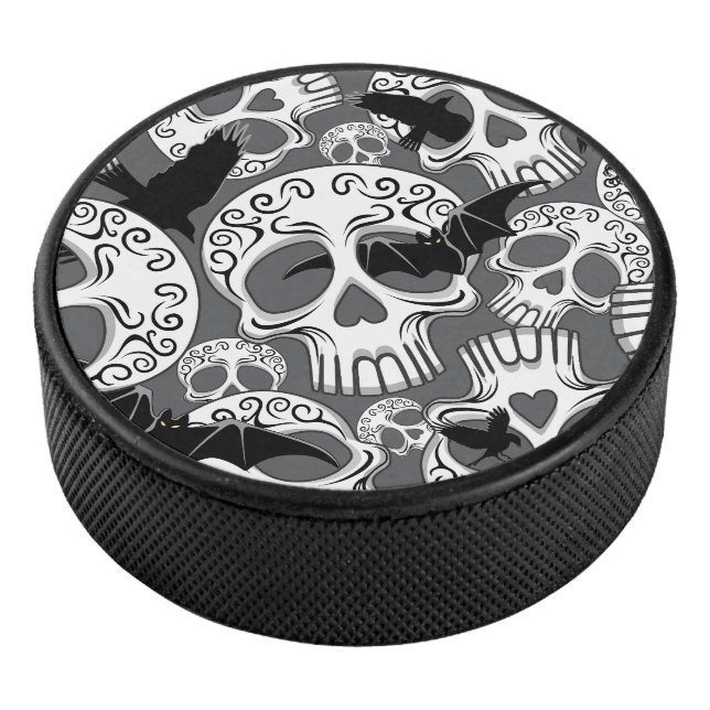 Skull Halloween Decorative Calaveras Hockey Puck (3/4)