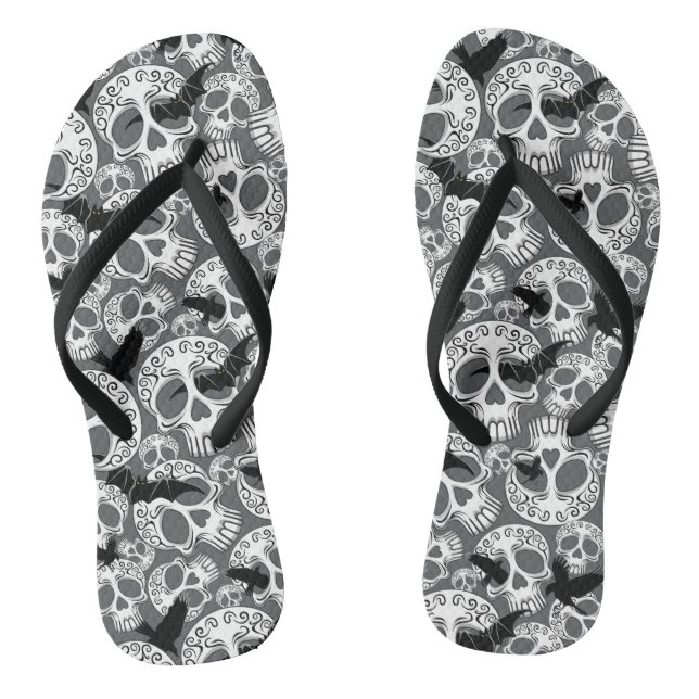 Skull Halloween Decorative Calaveras Jandals (Footbed)
