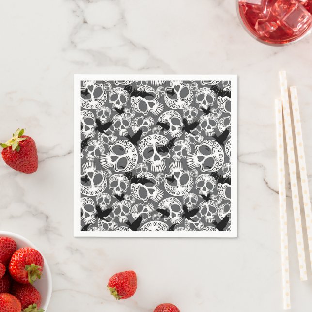 Skull Halloween Decorative Calaveras Napkin (Insitu)