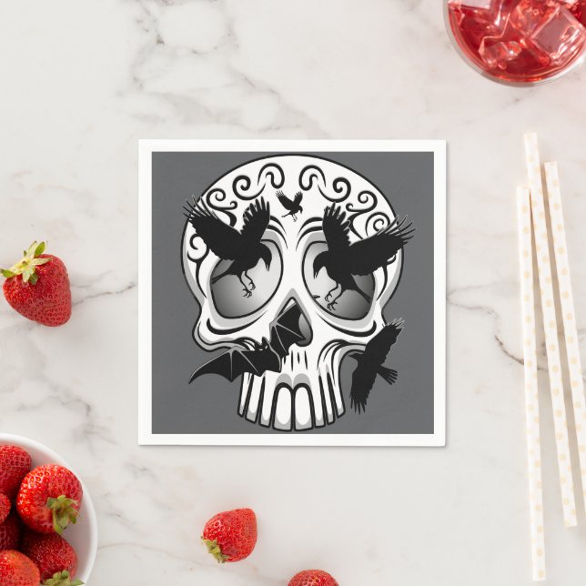 Skull Halloween Decorative Calaveras Napkin (Insitu)