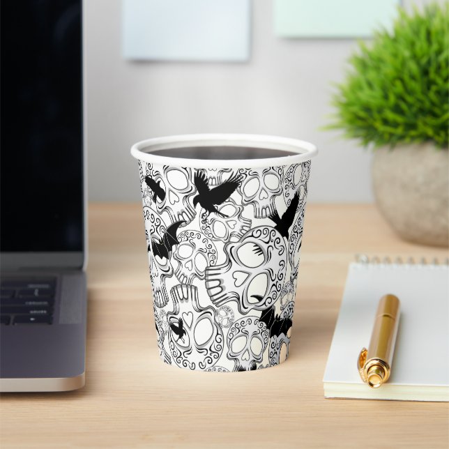 Skull Halloween Decorative Calaveras Paper Cups (Insitu)