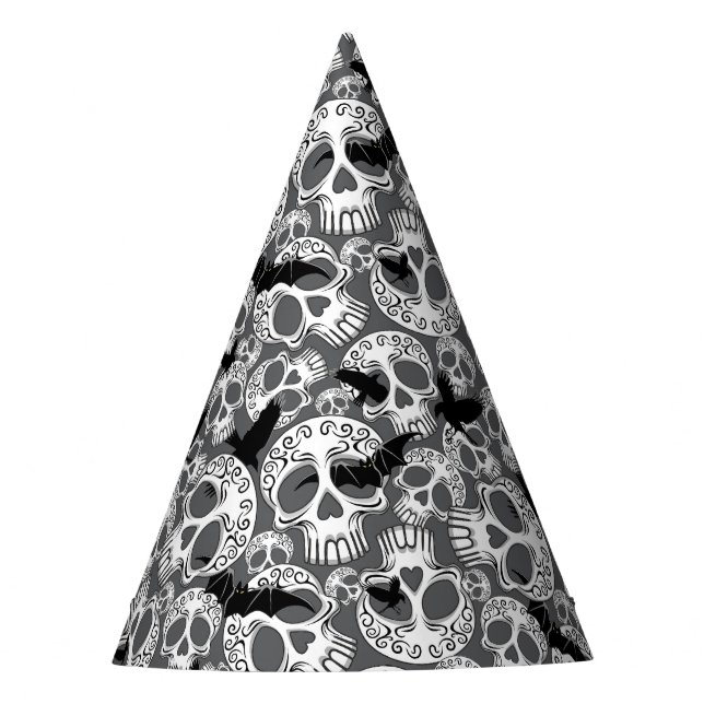 Skull Halloween Decorative Calaveras Party Hat (Front)