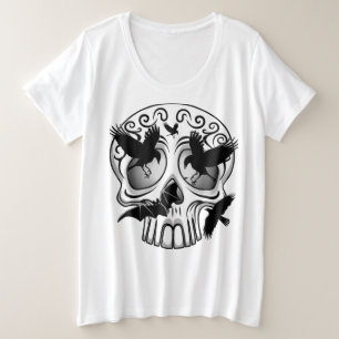 Skull Halloween Decorative Calaveras Plus Size T-Shirt