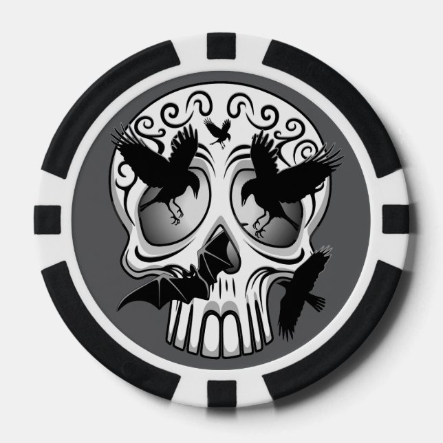 Skull Halloween Decorative Calaveras Poker Chips (Front)