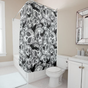 Skull Halloween Decorative Calaveras Shower Curtain