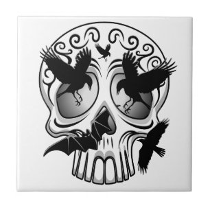 Skull Halloween Decorative Calaveras Tile