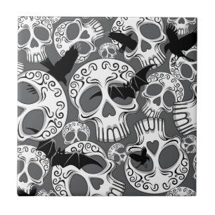 Skull Halloween Decorative Calaveras Tile