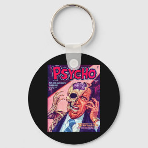 Skull Halloween Horror Vintage Comic Book Retro Key Ring