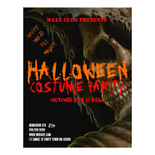 Skull Halloween Party Event Announcement Flyer