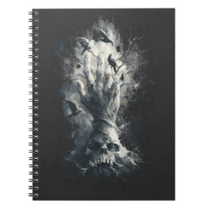 Skull Hand Ravens Gothic Dark Art Notebook