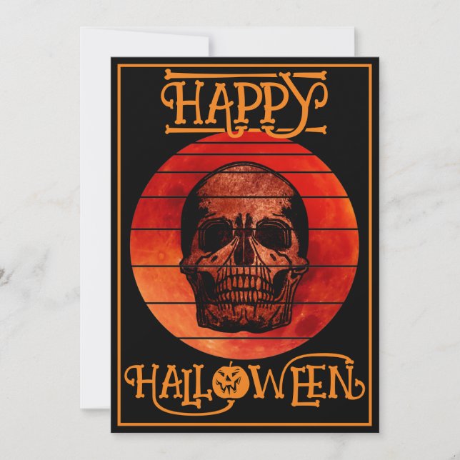 SKULL HAPPY HALLOWEEN DEAD COSTUME EVENT INVITATION (Front)
