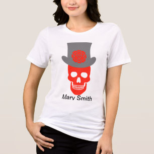 Skull, Hat and Flower Tri-Blend Shirt