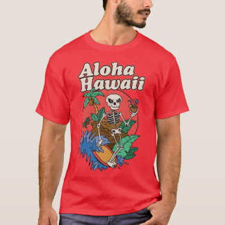 Skull hawaiian Hawaii Aloha Hula Vintage Oversized T-Shirt