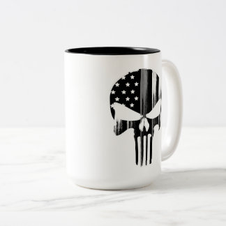 SKULL Head Corrections Officer Flag Two-Tone Coffe Coffee Mug