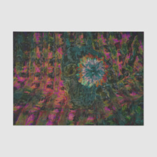 Skull Head Gothic Sunflower Pink Teal Plaid Tissue Paper
