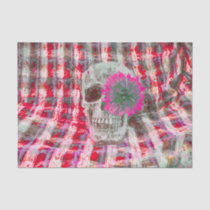 Skull Head Gothic Sunflower Red Pink Texture Plaid Tissue Paper