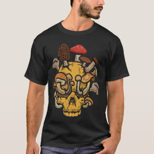 Skull Head Mushrooms Plant Scary Gardening Costume T-Shirt