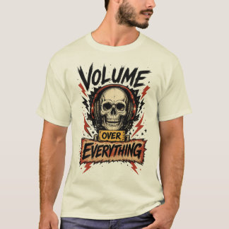 Skull Headphones Loud Music T-Shirt